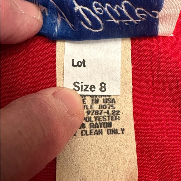 Vintage 90s Red Dress, size 8 - Picture 7 of 7